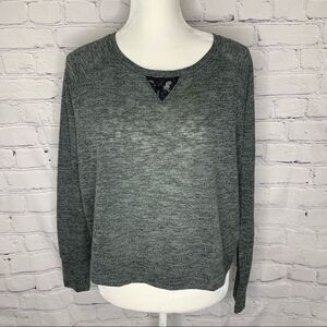 Victoria’s Secret Grey long sleeve crop top with lace details